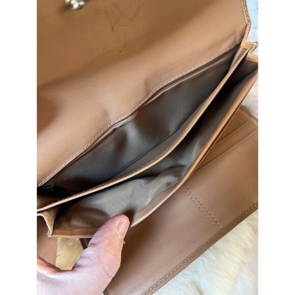 Coach Signature Canvas & Leather Checkbook Wallet With Snap Closure & Zip Pocket - Picture 9 of 10